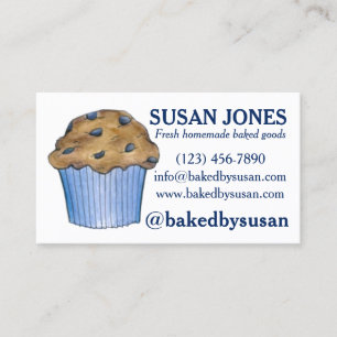 Carte De Visite Muffin Blueberry Cuit À La Boulangerie Pâtisserie