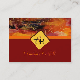 Carte de visite multicolore de monogramme