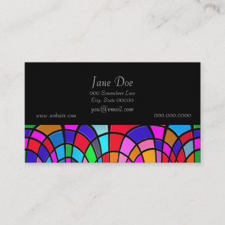Carte De Visite Multicolored Stained Glass Mosaic Abstract Art