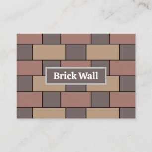 Carte De Visite Mur de briques gris pêche rose 