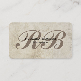 Carte De Visite Mur de pierre arrondi du coin Monogramme unique