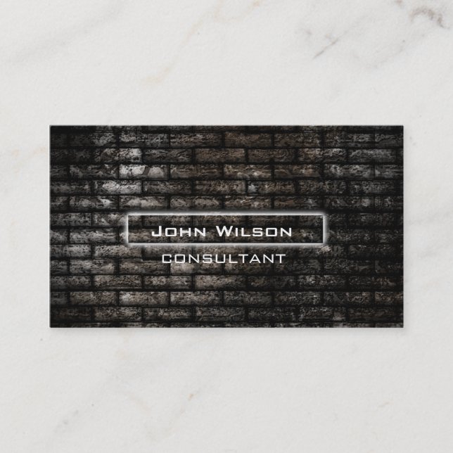 Carte De Visite Mur en brique élégant professionnel (Devant)