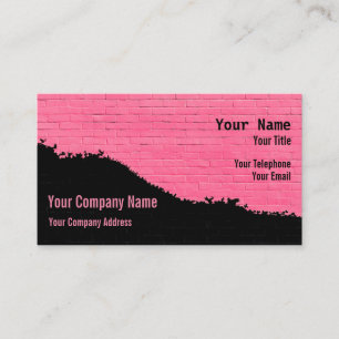 Carte De Visite Mur en brique rose et noire