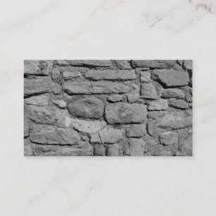 Carte De Visite Mur en pierre. Noir et blanc.
