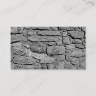 Carte De Visite Mur en pierre. Noir et blanc.