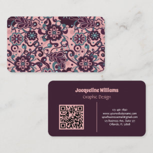 Carte De Visite Mûre Groovy Psychedelic 60s 70s Floral