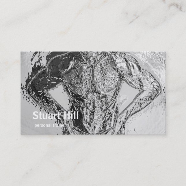 Carte De Visite Muscles personnels d'entraîneur et de chrome de (Devant)