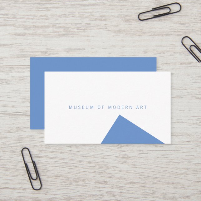 Carte De Visite Musée Angle minimal avant et arrière solide (Devant/Arrière en situation)