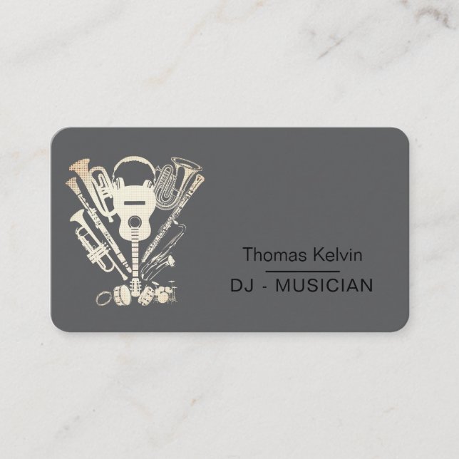 Carte De Visite Music Instruments Event Organizer DJs Player (Devant)
