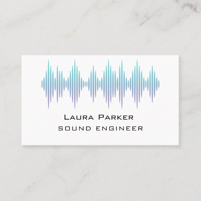 Carte De Visite Music Studio Professional Sound Engineer Minimal B (Devant)