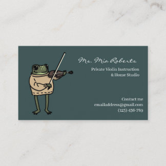 Carte De Visite Music Teacher Buisness Card