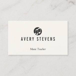 Carte De Visite Music Teacher, Music Notes Logo, Musicien