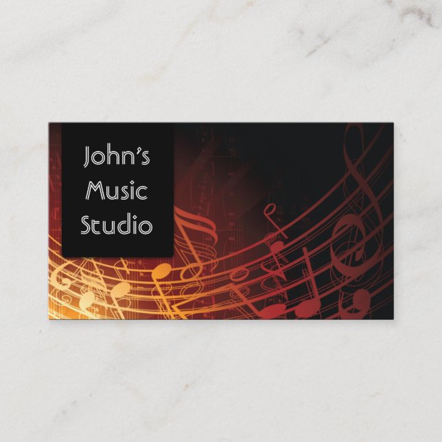 Carte De Visite Music Teacher Music Studio Élégant Musical (Devant)