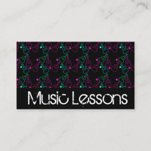 Carte De Visite Music Teacher Piano Night Club DJ Guitare