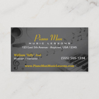 Carte De Visite Music Teacher | Private Music Lessons