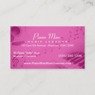 Carte De Visite Music Teacher | Private Music Lessons