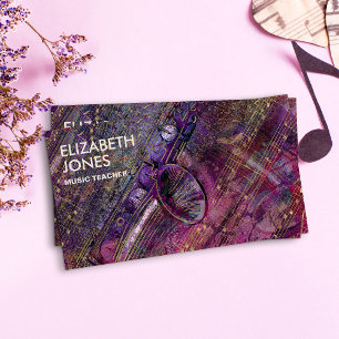 Carte De Visite Music Teacher Saxophone Art Collage - médias mixte