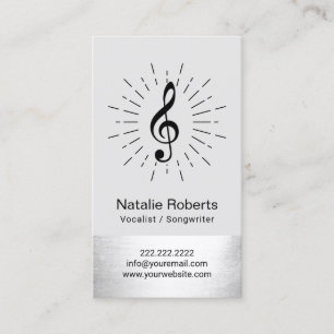 Carte De Visite Musical Clef Logo Vocalist Songwriter Musique