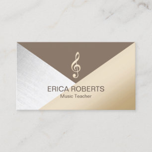 Carte De Visite Musical moderne d'argent de brun d'or de