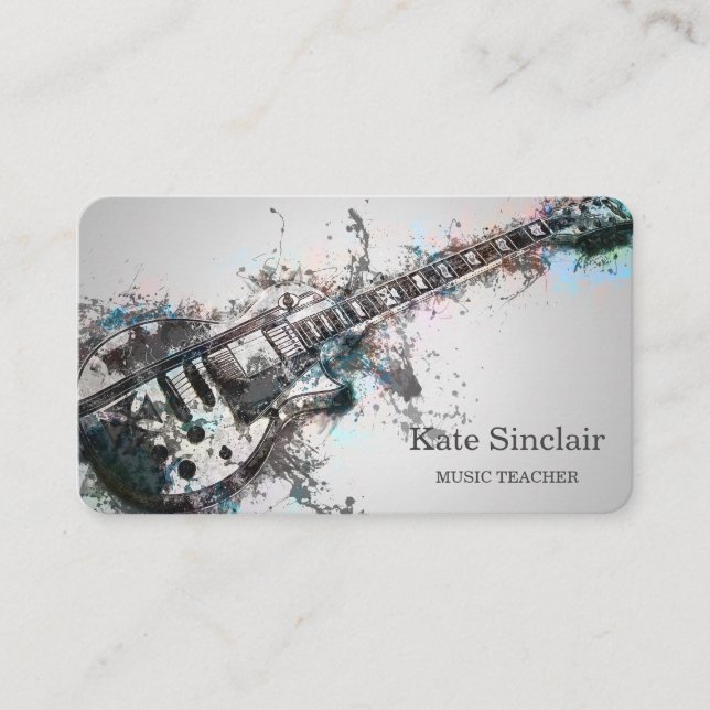 Carte de visite musicale de professeur de musique  (Devant)