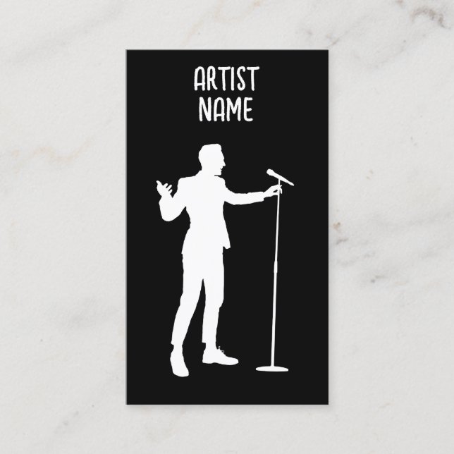 Carte De Visite Musicien Chanteur MC Microphone Artiste Homme (Devant)