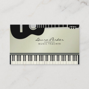 Carte De Visite Musicien de clavier de piano de guitare de