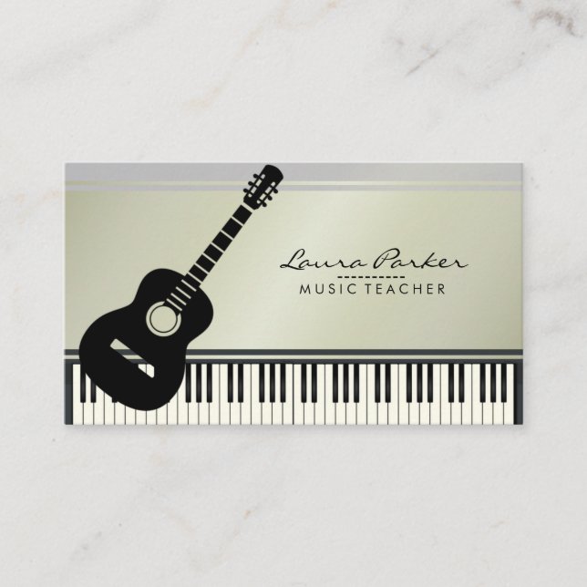 Carte De Visite Musicien de clavier de piano de guitare de (Devant)