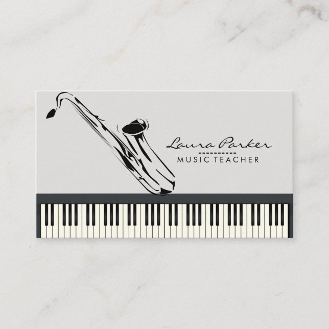 Carte De Visite Musicien de clavier de piano de professeur de (Devant)