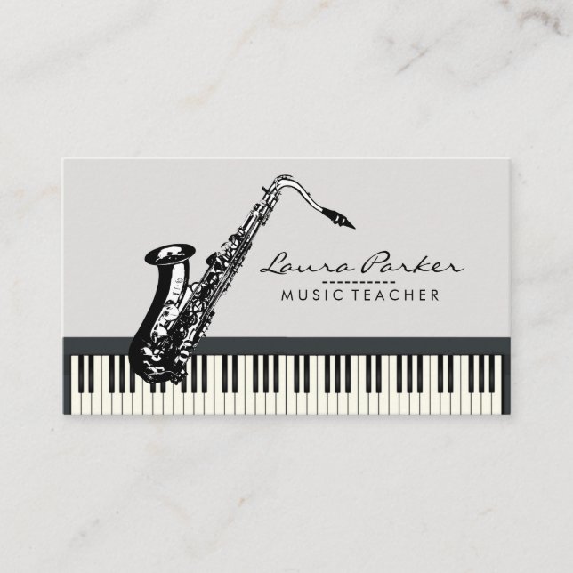 Carte De Visite Musicien de clavier de piano de professeur de (Devant)