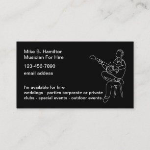 Carte De Visite Musicien De Guitare Acoustique À Louer