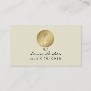 Carte De Visite Musicien de note musicale de crème de professeur