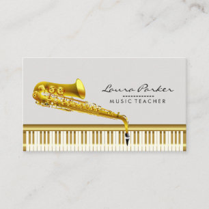 Carte De Visite Musicien de saxophone de clavier de piano de