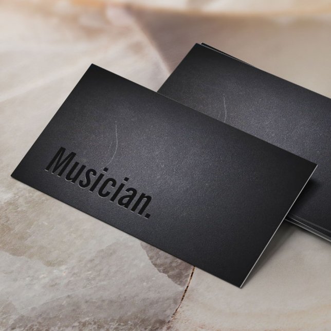 Carte De Visite Musicien minimaliste noir (Créateur téléchargé)