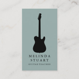 Carte De Visite Musicien Professeur de Guitare Chic Minimaliste Mo