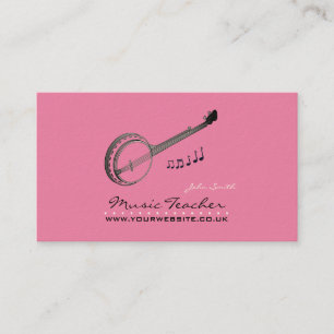 Carte De Visite Musicien/professeur de musique (Banjo) Pink BG