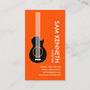 Carte De Visite Musicien spectaculaire d'entrain orange de