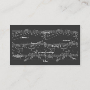 Carte De Visite Musicien Vintage Grey Notes Brit Guitare IV