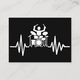 Carte De Visite Musique Art Drummer Hearbeat