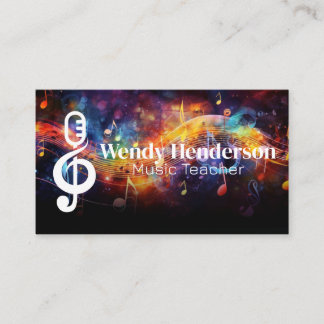 Carte De Visite Musique colorée | Logo audio