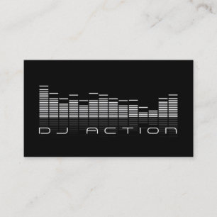 Carte De Visite Musique de DJ noire cool Club de divertissement
