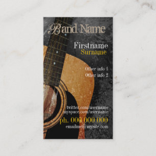 Carte de visite Musique de guitare grunge acoustiq