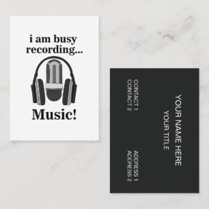Carte De Visite Musique d'enregistrement du micro-casque
