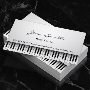 Carte De Visite Musique Enseignant Classy White Piano Musical