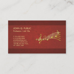 Carte De Visite Musique Enseignant Guitare Elégant Finition soie L