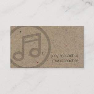Carte De Visite Musique Enseignant Musique Note Icône Musicien