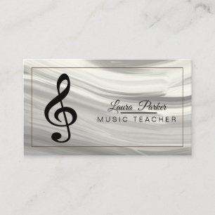 Carte De Visite Musique Enseignant Treble Note Aquarelle Sound Wav