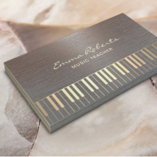 Carte De Visite Musique Gold Piano Keys Musical Stylish Cuivre Met
