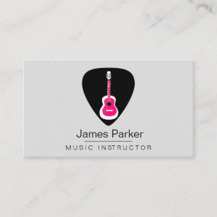Carte De Visite Musique Guitare Instructeur Logo Musicien minimal