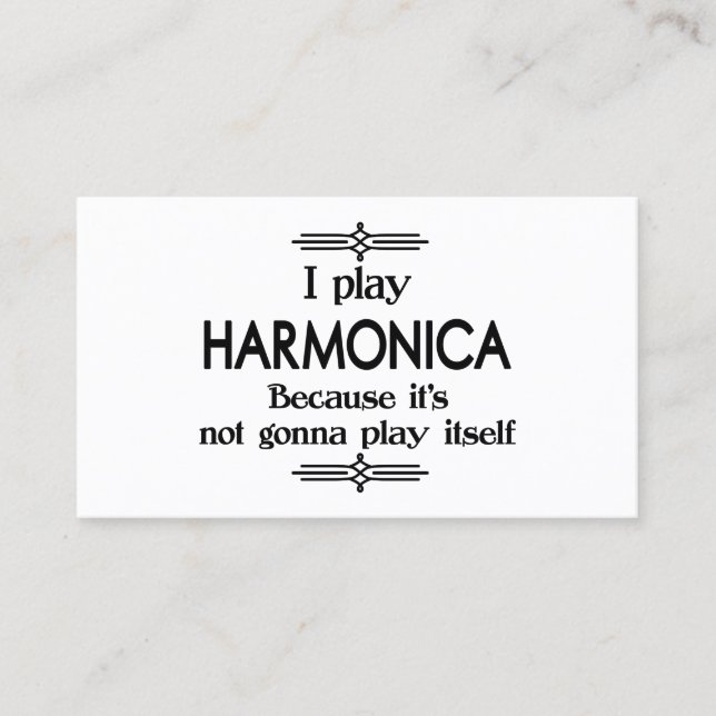 Carte De Visite Musique harmonica - Play Itself Funny Deco (Devant)