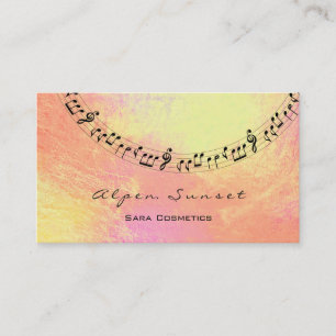 Carte De Visite Musique Maquillage Lash Peach Coral Gold MetallicB